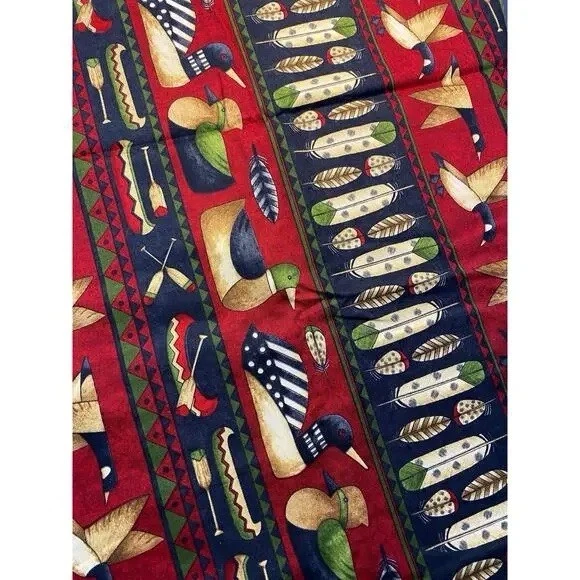 Debbie Mumm Rustic Retreat Woven Throw Blanket 50" x 54” Duck Decoys Canoes - Image 3 of 3