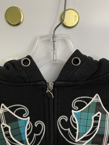 Vintage Southpole Hoodie Full Zip Hoodie Jacket Y2K Black Blue Mens Size XL - Picture 3 of 11