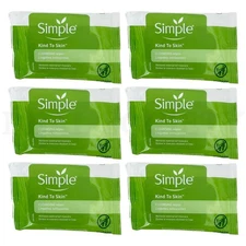Simple Kind To Skin Cleansing Facial Wipes Makeup Removers 7 Count Each Lot of 6