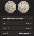 1943 walking liberty half dollar