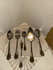 NEW Wallace Continental Bead Serving Set of 6 SS Pie Spoons Meat Fork Butter