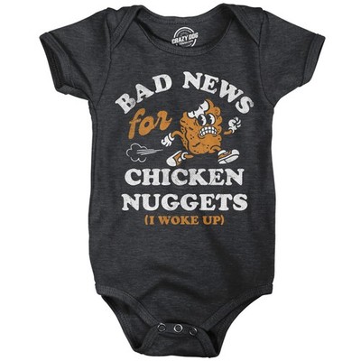 Bad News For Chicken Nuggets Baby Bodysuit Funny Sarcastic Graphic Novelty