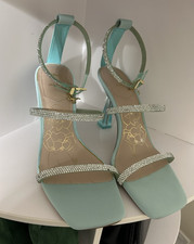 ALDO Disney Jasmine Turquoise Rhinestone Strappy Ankle Strap Block Heel 7