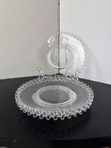 Vintage Imperial Candlewick 7" Salad / Dessert Plate, Clear Glass Set of 4 - Picture 10 of 10