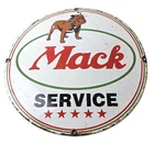 Vintage Mack Trucks Sign - 5 Star Sales & Service Gas Pump Porcelain Ad Sign