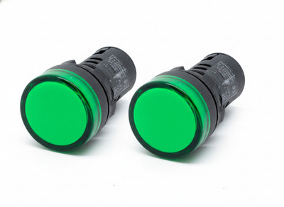 L22 ATI Green LED Pilot Panel Indicator Light 22mm 110V 120V AC (Pack of 2)