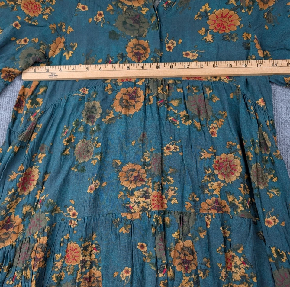 Vestido Natural Life Mujer Mediano Rebecca Verde Floral Boho Cottagecore Foto 2 de 4