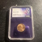 1958-D Lincoln Wheat Cent - NGC MS65 RD Traderbea Purple Core! Traderbea Label!