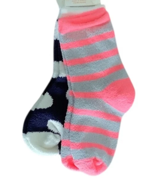 Gymboree Polar Pink Socks Sz 11-12 Girls Striped Fleece Polka Dot NWT - Image 2 of 4