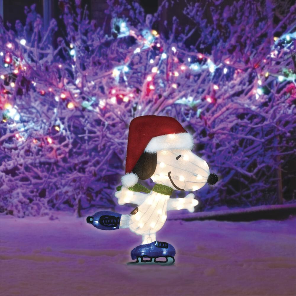 24" Ice Skating Snoopy PreLit Yard Art Decor Outdoor Heavy Duty Christmas eBay