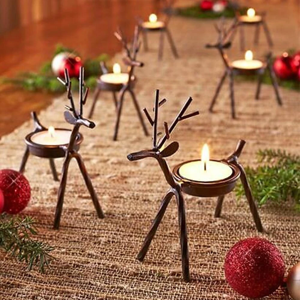 Reindeer tea light holders deals