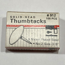 Charles Leonard Thumb Tacks, Nickel Plated Solid Head, 3/8 Inch Head, 100-Pack