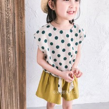 Children's Cotton Hemp Pants Suit Short Sleeved Two-piece Children's Pants Top