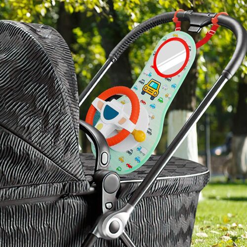 Baby Car Seat Toy for Infants with Mirror and Wheel - Music Lights Driving Sound - Picture 3 of 9