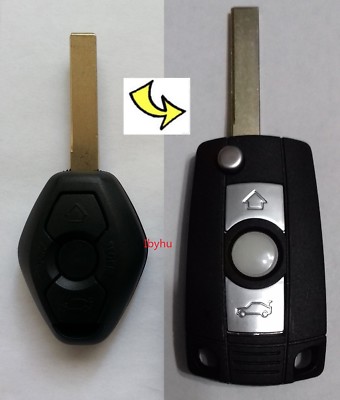 Neu fernklappbare Klappschlüsselanhängerhülle für BMW 3 5 7er Z3 Z4 E38 E39 E46