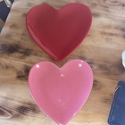 TAG CHARGER CERAMIC PLATE Plates RED PINK PAIR DINNER SIDE CHARGER BUFFET
