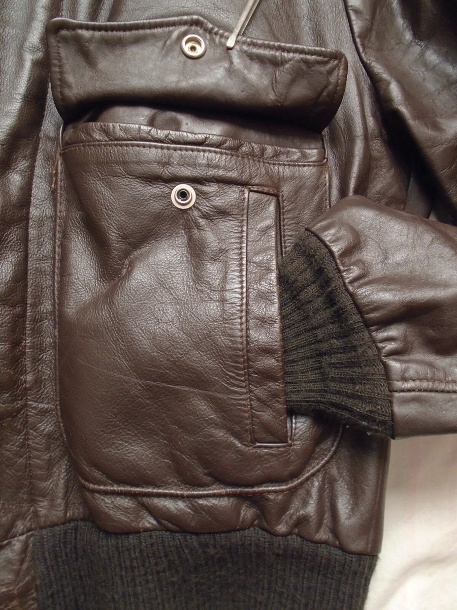 Vintage 70s Sears Leather Shop Type A-2 Leather Bomber