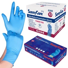 1000 SunnyCare Nitrile Exam Gloves Powder Free Chemo-Rated (Non Vinyl Latex) XS