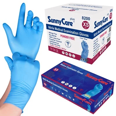 1000 SunnyCare Nitrile Exam Gloves Powder Free Chemo-Rated (Non Vinyl Latex) XS