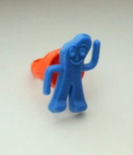 Gumby Toy Gum Vending Machine Prize Plastic Ring 1970s-80s NOS New Blue