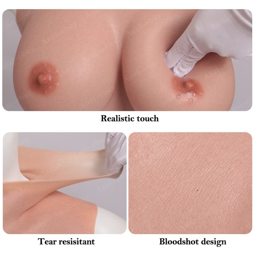 Realistic Silicone Breast Forms Fake Boobs Breast Plates B-H Cup Crossdresser - Picture 2 of 12