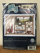 New Sealed Vintage Sunset Jiffy Cross Stitch Golf 7" x 5" Sewing Kit USA Made