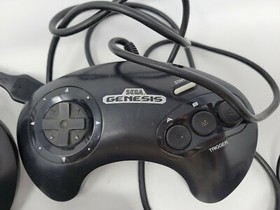 Sega Genesis 3 Lot: Black Console/ 2 Controllers/Frogger/Sonic 2  NOT Tested