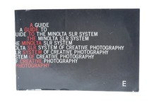 Minolta SLR 35mm Film Camera System Guide Instruction