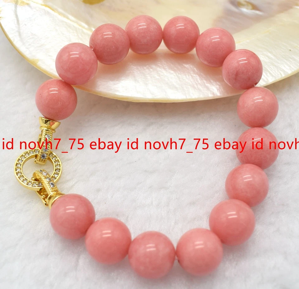 Natürlich 8/10/12mm Mehrfarbig Rund Edelstein Rund Perlen Armband 19cm - Bild 4 von 4