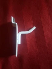 1.5 inch White Peg Hook for Slatwall - Pack of 35. Tube is 6mm.