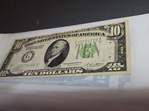 RARE 1928-B $10 DOLLAR BILL FEDERAL RESERVE GREEN NOTE US TEN DOLLAR - Picture 3 of 6