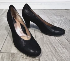 BEAUTIFEEL Women Ruby Black Sparkly Comfort Pumps 39/8