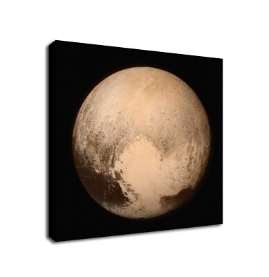 Pluto Planet - Weltraum Wandbild - gerahmter Wandbilddruck auf Leinwand