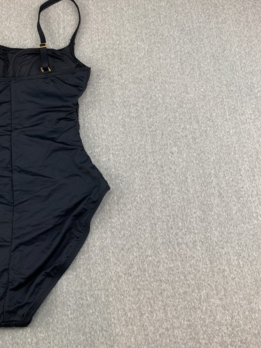 La Blanca Island Goddess Swimsuit Women Size 6 Black 1 PC Shirred Silky Designer - Picture 11 of 15