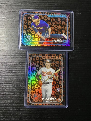 Topps Update Series Halloween Pumpkin Foil Set Kjerstad (RC) 2024 Stanek SP - Picture 2 of 3