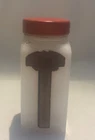 Vintage GRIFFITH'S Purified, Milk Glass Spice Jar PEPPER, Red Lid