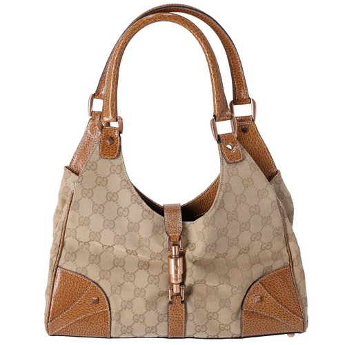 Gucci Brown/Navy Blue Glazed Leather Small Jackie 1961 Hobo | eBay