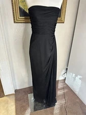 Vtg Lilli Diamond Black Evening Gown Cocktail Dress Sz Small Regular Made In USA