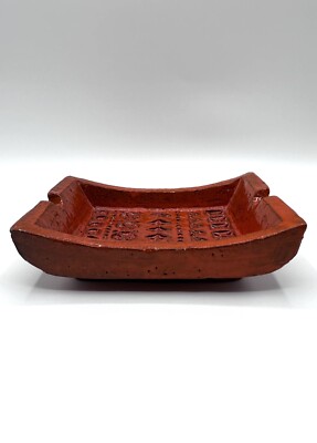Bitossi Italien Aldo Londi Studio Keramik Aschenbecher Mid Century Orange