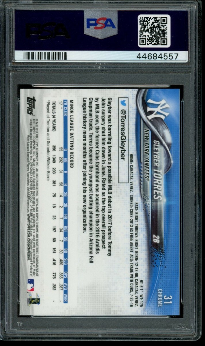 その他 MLB Gleyber Torres Refractor PSA 10 2018 Topps Gallery Gleyber Torres #89 PSA 10 Rookie RC | eBay