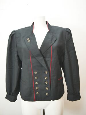 Julius Lang schwarz mit Puffärmel bezaubernde Damen Leinen Trachtenjacke Gr.42