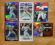 Jeremy Pena 6 card lot 2023 WBC Blue Parallel, 2022 RC's Gen Now Chrome & 2 base
