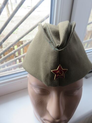 vintage Soviet Union military hat /cap - PILOTKA Red Army USSR soldier's new № 3 - Picture 1 of 8