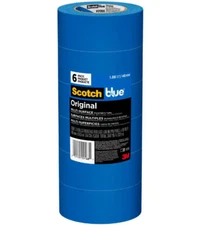 Tape Painters Blue Masking Rolls 60 Yards 2 Inch Painter's Medium Adhesive  6 pk