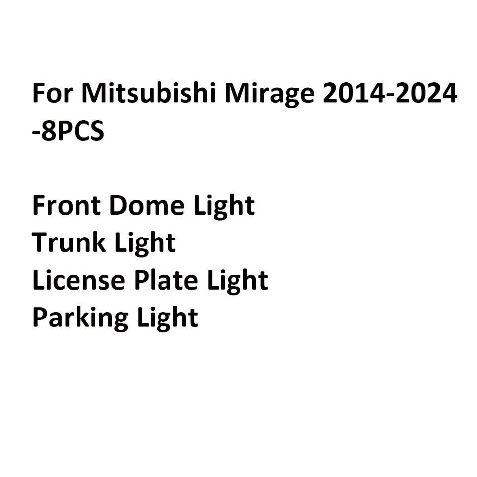 8x White 6000K LED Map Dome Light Bulbs Kit for Mitsubishi Mirage 2014-2024 — 第 2/4 张图片