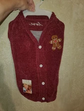 TWO Ellen DeGeneres Christmas Holiday Dog Sweater Gingerbread Man Love LARGE