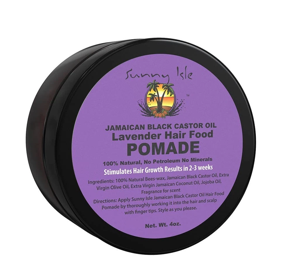 Sunny Isle Jamaicana Aceite de Ricino Negro Lavanda Comida para el Cabello Pomada, 4 OZ Foto 3 de 4