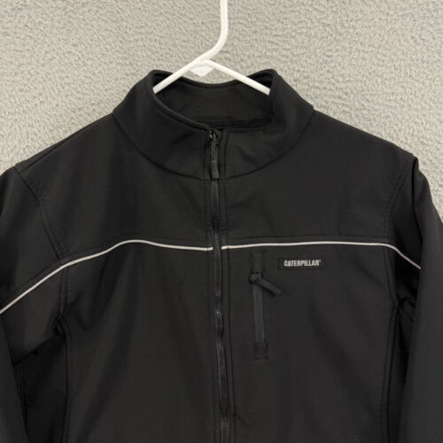Caterpillar Cat Jacket Adult Medium Black Work Fleece Lined Soft Shell Outdoor - Picture 3 of 13