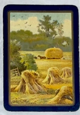 EW394 Swap Playing Cards 1 OLD ENGLISH WIDE RURAL HAYSTACKS HORSES & CART