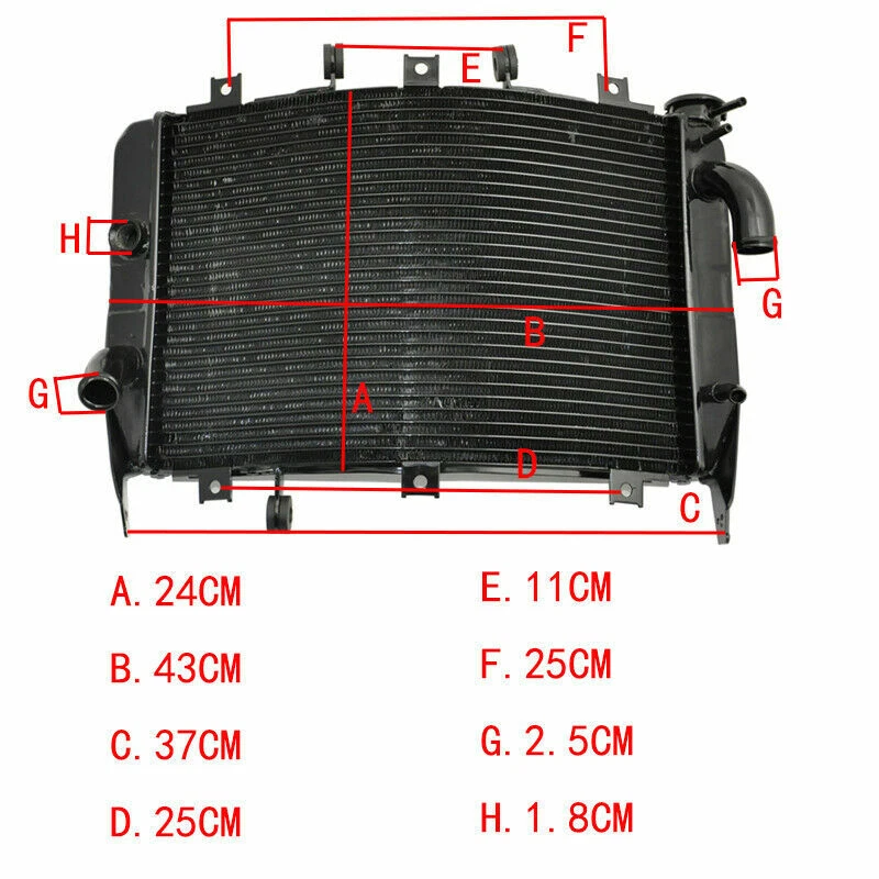 Aluminum Engine Cooling Radiators For Kawasaki Ninja ZX-6R ZX636 2003-2004 Foto 4 de 4